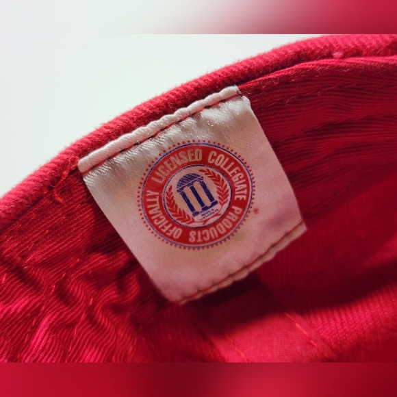 University Of Maryland Terps Logo NCAA Adult Hat Cap Adjustable Hook & Loop Red - Picture 7 of 8